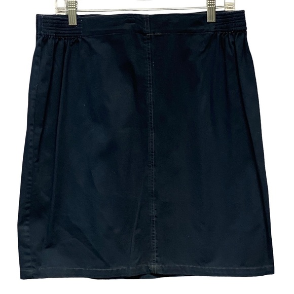 Vintage 90s Averroe Wrap skirt navy 100% cotton womens xl - Picture 2 of 4